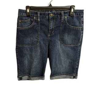 Gloria Vanderbilt Bermuda All Around‎ Slimming Amanda Size 14 Denim Shorts